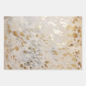 Goud Koeienhuid Print Metallic Western Kerst Inpakpapier Vel (Voorkant 2)