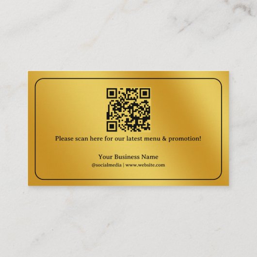 Goud Koffiebeker QR-code Voeg je Logo toe Klantenkaartje (Achterkant)