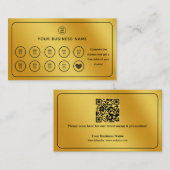 Goud Koffiebeker QR-code Voeg je Logo toe Klantenkaartje (Voorkant / Achterkant)