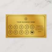 Goud Koffiebeker QR-code Voeg je Logo toe Klantenkaartje (Voorkant)