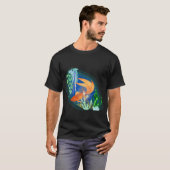 Goud Koi Vis Ontwerp met Zee Gras T-shirt (Voorkant volledig)