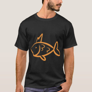 Goud Koning Vis Lijn Kunst, goudvis krabbel T-shirt