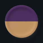 Goud & Konings Paarse Streep Verjaardagsfeestje Papieren Bordje<br><div class="desc">Aanpassen met elke tekst. Overeenkomstige artikelen zijn beschikbaar.</div>