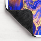 goud, koninklijk blauw, marmer, natuurlijk, zwijn, muismat (Hoek)