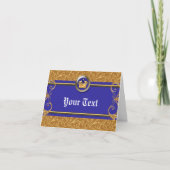 Goud & Koninklijk Blauwe Kroon Verjaardagsfeest Be Bedankkaart (Voorkant)