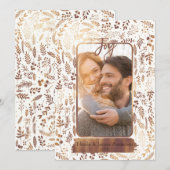 Goud Koper Botanische Moderne Glam Vakantie Foto Feestdagenkaart (Voorkant / Achterkant)