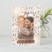 Goud Koper Botanische Moderne Glam Vakantie Foto Feestdagenkaart (Staand voorkant)