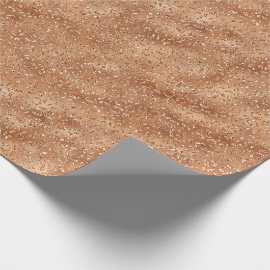 Goud Koper Glitter Luipaard Print Cadeaupapier (Hoek)