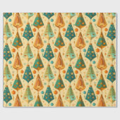 Goud Koper Retro Mid Century Modern Kerstmis Cadeaupapier (Vlak)