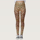 Goud kopermousserend Ambersequentieel Leggings (Voorkant)