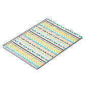Goud, koraal, wit, Aqua, zwart Aztec-patroon Notitieboek (Linkerzijde)