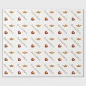 Goud kronen en harten Quinceanera-pakpapier Cadeaupapier (Vlak)