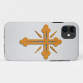 Goud kruis en Platinum Roestvrij staal Case-Mate iPhone Case (Achterkant (horizontaal))