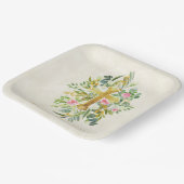 Goud kruis en roze rozen, aangepast Pasen Papieren Bordje (Gebogen)