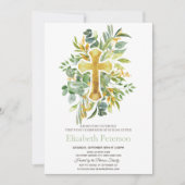 Goud kruis laat Stippen Eerste Heilige Communie Kaart (Voorkant)