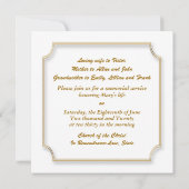 Goud kruis lijst op wit gedenkteken kaart (Achterkant)