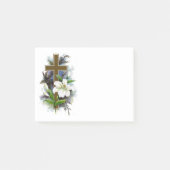 Goud kruis met witte ventilator post-it® notes (Voorkant)