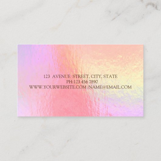 Goud kubusje, zoet, bakkerij-holografisch visitekaartje (Achterkant)