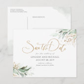 Goud Laat Groen Bewaar de Datum Briefkaart (Voorkant / Achterkant)