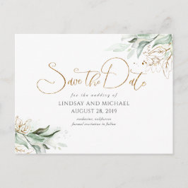 Goud Laat Groen Bewaar de Datum Briefkaart