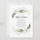 Goud laat groen Elegant repetitie diner Kaart (Voorkant)