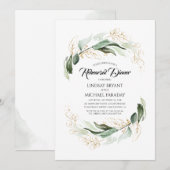 Goud laat groen Elegant repetitie diner Kaart (Voorkant / Achterkant)