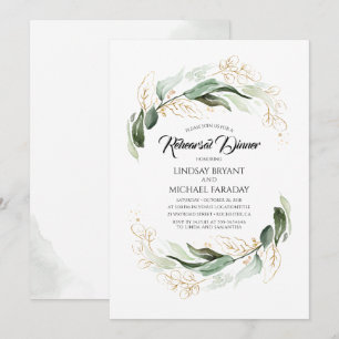 Goud laat groen Elegant repetitie diner Kaart