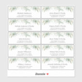 Goud laat groen Gast Namen Adresetiketten Sticker (Vel)