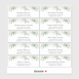 Goud laat groen Gast Namen Adresetiketten Sticker