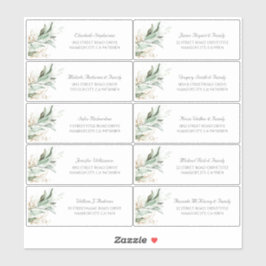 Goud laat groen Gast Namen Adresetiketten Sticker