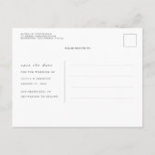 Goud laat groen Modern Elegant Save the Date Aankondigingskaart (Achterkant)