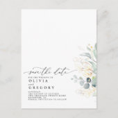 Goud laat groen Modern Elegant Save the Date Aankondigingskaart (Voorkant)