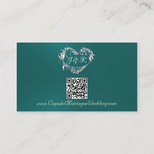 Goud laat Lijst op Blauwgroen, QR-code Informatiekaartje (Achterkant)