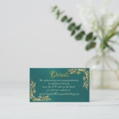 Goud laat Lijst op Blauwgroen, QR-code Informatiekaartje (Staand voorkant)