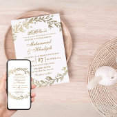 Goud laat  moslim bruiloft uitnodiging Nikah