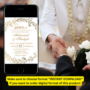 Goud laat  moslim bruiloft uitnodiging Nikah