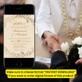 Goud laat  moslim bruiloft uitnodiging Nikah