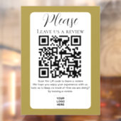 Goud Laat ons een review QR-code Raamsticker (Vel 2)