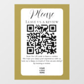Goud Laat ons een review QR-code Raamsticker (Vel)
