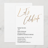 Goud Laten we een simpel huwelijksfeest vieren Kaart (Voorkant / Achterkant)