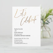 Goud Laten we een simpele bruiloft vieren Kaart (Staand voorkant)