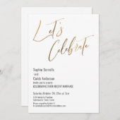 Goud Laten we een simpele bruiloft vieren Kaart (Voorkant / Achterkant)