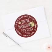 Goud leder en merkgebonden houtspuiten Rood Ronde Sticker (Envelop)