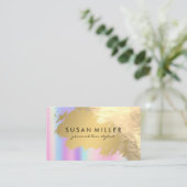 Goud leder Golden metaal | Iridescent Visitekaartje (Staand voorkant)