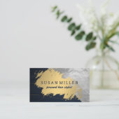 Goud leder | Metalen Folie Visitekaartje (Staand voorkant)