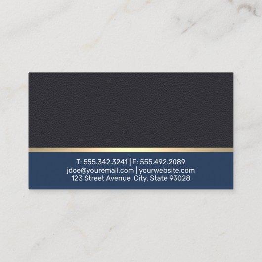 Goud leder voor autoreiniging visitekaartje (Achterkant)