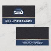 Goud leder voor autoreiniging visitekaartje (Voorkant / Achterkant)