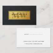 Goud | Ledermonogram | Uitvoerend stijl Afsprakenkaartje (Voorkant / Achterkant)