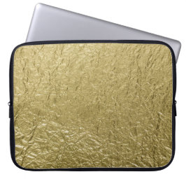 Goud lef op een laptophoes laptop sleeve
