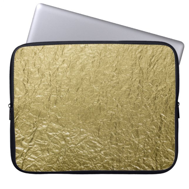 Goud lef op een laptophoes laptop sleeve (Voorkant)